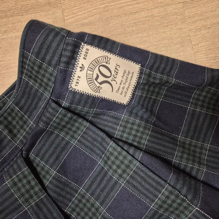 [BUNJANG] Adidas Navy Check Pleated Skirt / 아디다스 네이비 체크 플리츠 스커트