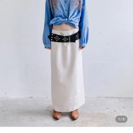 [BUNJANG] Dared Glitter Stripe Maxi Skirt / 데어드 dared GLITTER STRIPE MAXI SKIRT