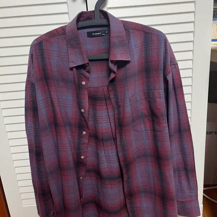 [BUNJANG] W.Standard Checkered Shirt / w.standard 레드 블루 체크 셔츠