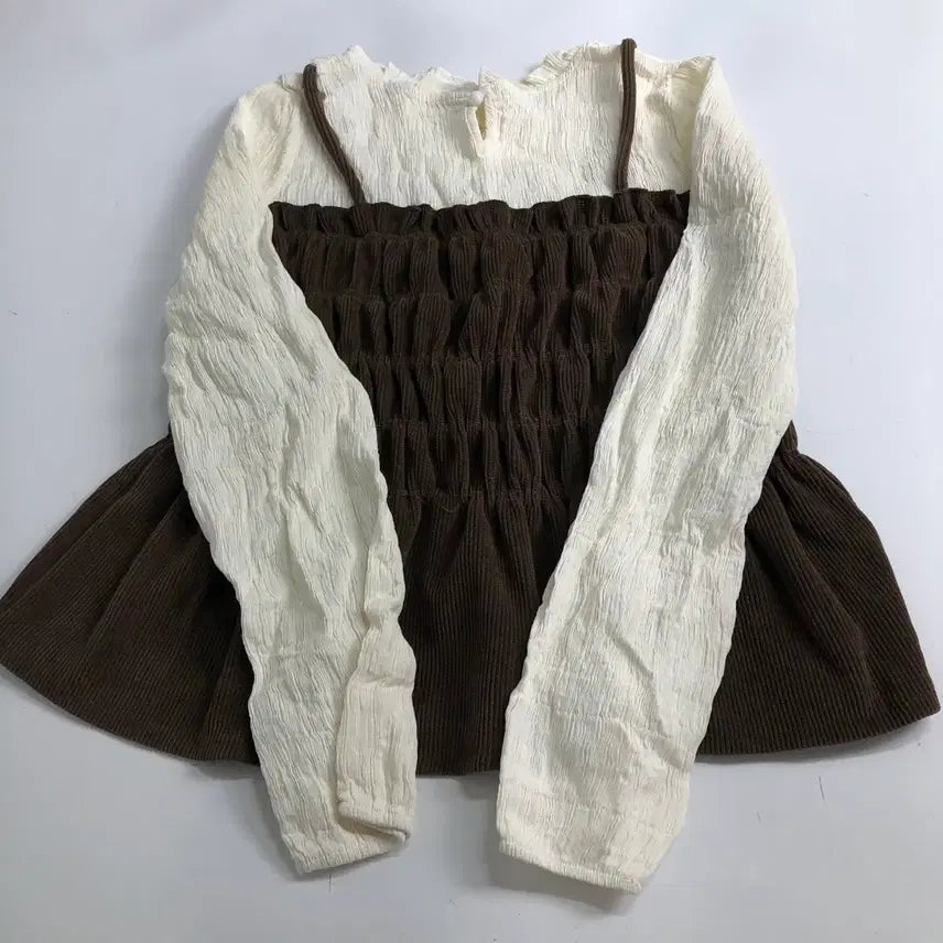 [BUNJANG] Corduroy Bustier Shirred Blouse / 코듀로이 뷔스티에 셔링 블라우스