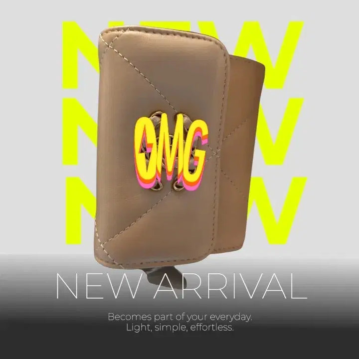 [BUNJANG] Beige Lambskin Quilted Tri-Fold Card Wallet / 베이지 램스킨 퀼팅 3단 카드지갑
