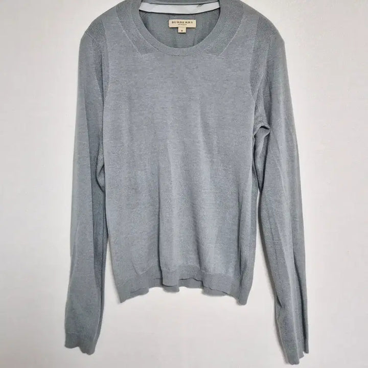 [BUNJANG] Burberry Crew Neck Knit Sweater / (정품) 버버리 그레이 여성 크루넥 니트 스웨터 M