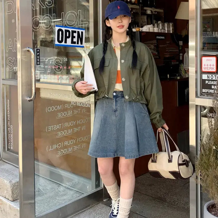 [BUNJANG] Washing Denim Skirt / 워싱 데님 스커트