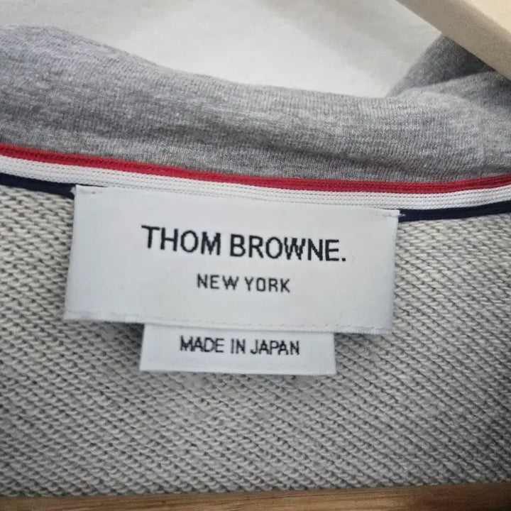[BUNJANG] Thom Browne Hooded Zip-up Gray Jacket / [4]톰브라운 후드집업 사선완장