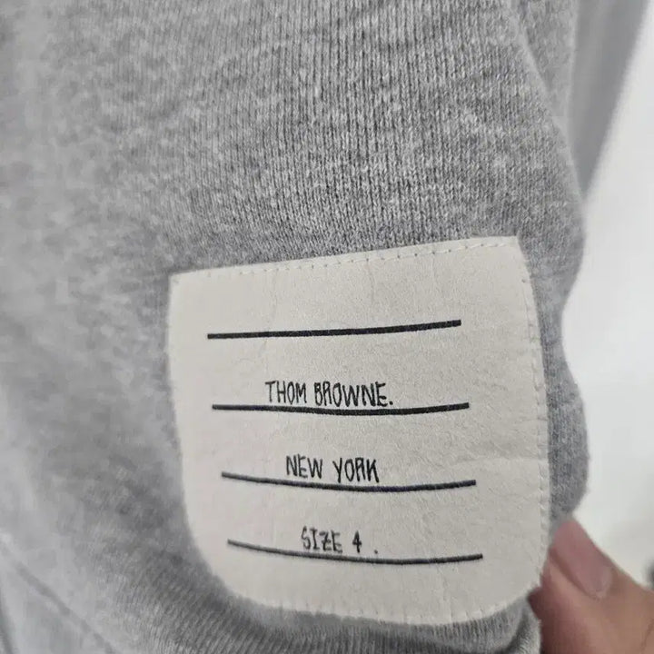 [BUNJANG] Thom Browne Hooded Zip-up Gray Jacket / [4]톰브라운 후드집업 사선완장