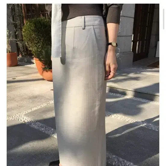 [BUNJANG] Stripe Long Skirt / 그립 스트라이프 롱스커트