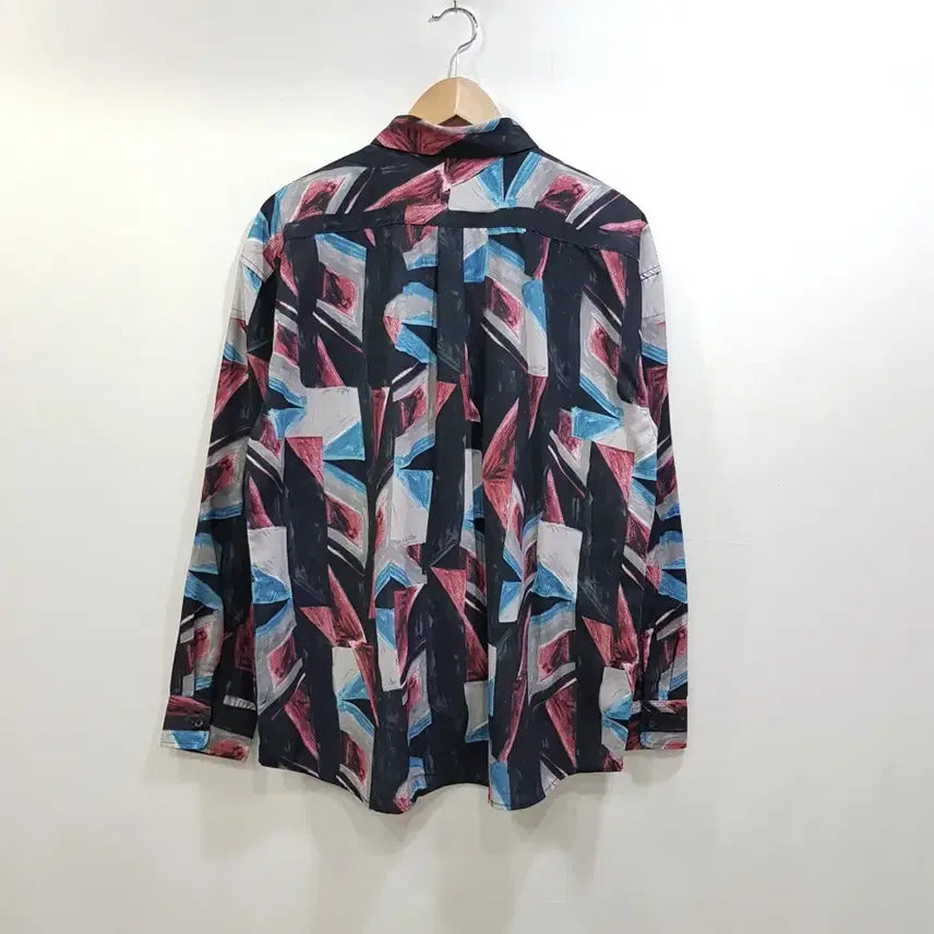 [BUNJANG] Vintage Pattern Oversized Long Sleeve Shirt M / 빈티지 패턴 오버핏 박시 긴팔 셔츠 남M Q175