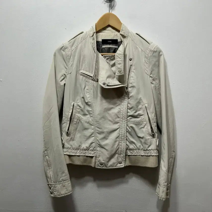 [BUNJANG] SYSTEM Ivory Bomber Jacket / SYSTEM 시스템 아이보리 봄버 자켓 82-94-160