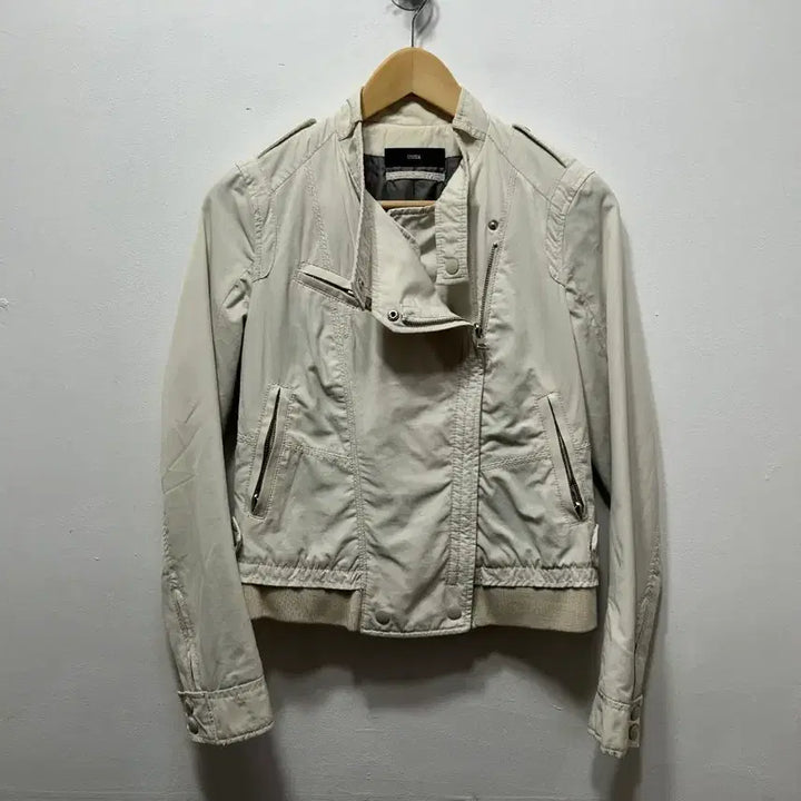 [BUNJANG] SYSTEM Ivory Bomber Jacket / SYSTEM 시스템 아이보리 봄버 자켓 82-94-160