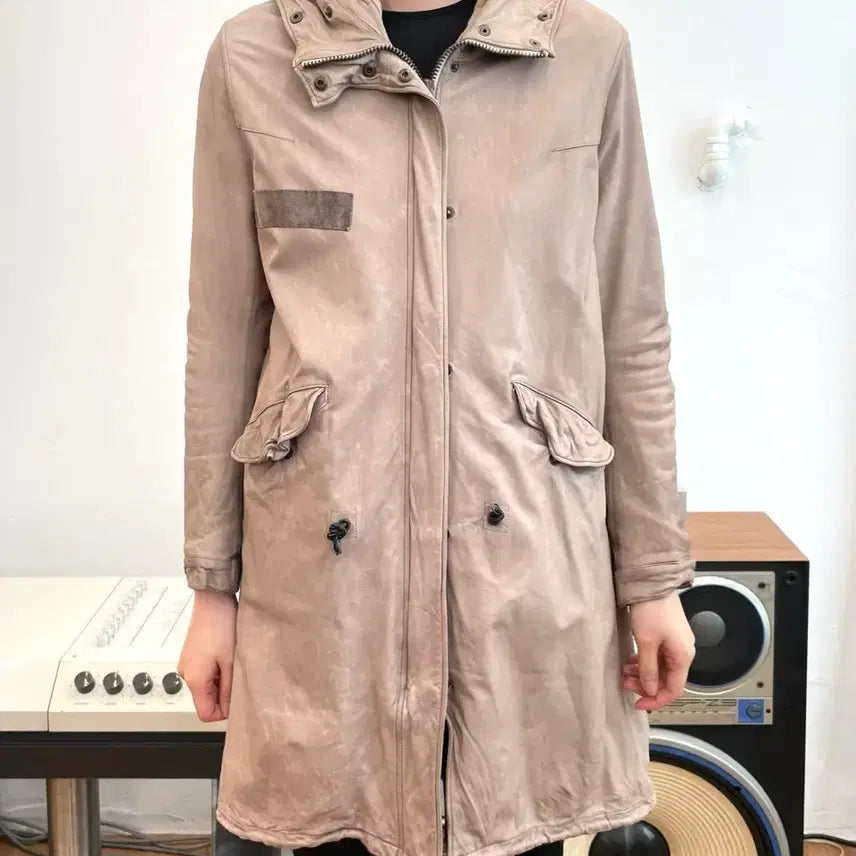 [BUNJANG] sisii Leather Fishtail Parka / sisii 레더 피쉬테일 파카