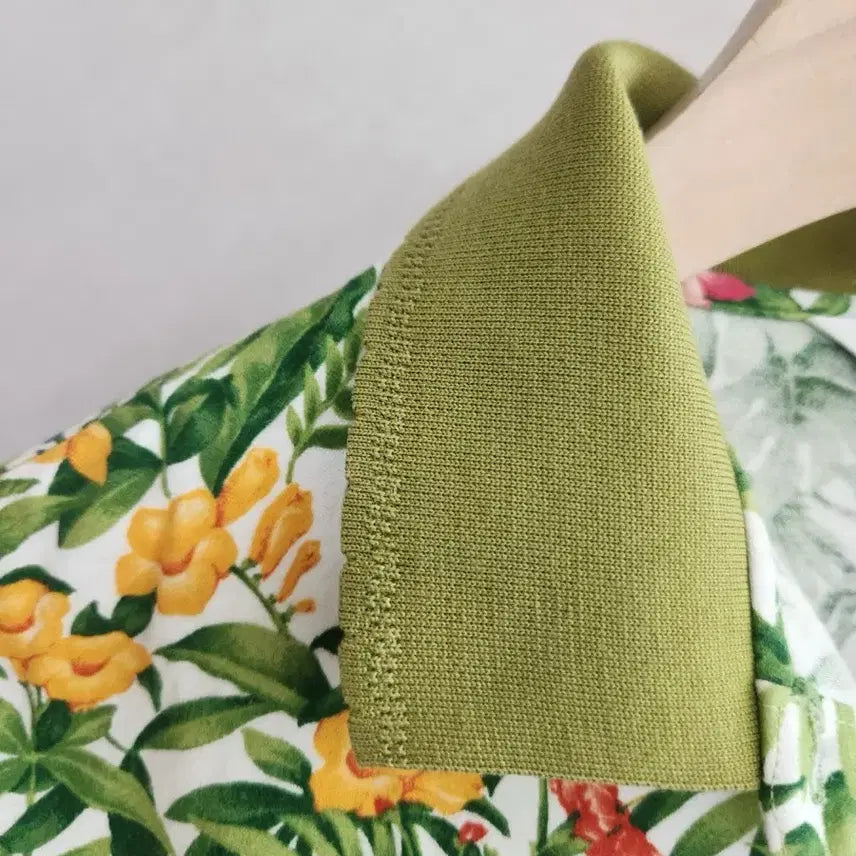 [BUNJANG] Superior Flower Pattern Short Sleeve Polo Shirt / 슈페리어 플라워 패턴 반팔 카라 티셔츠