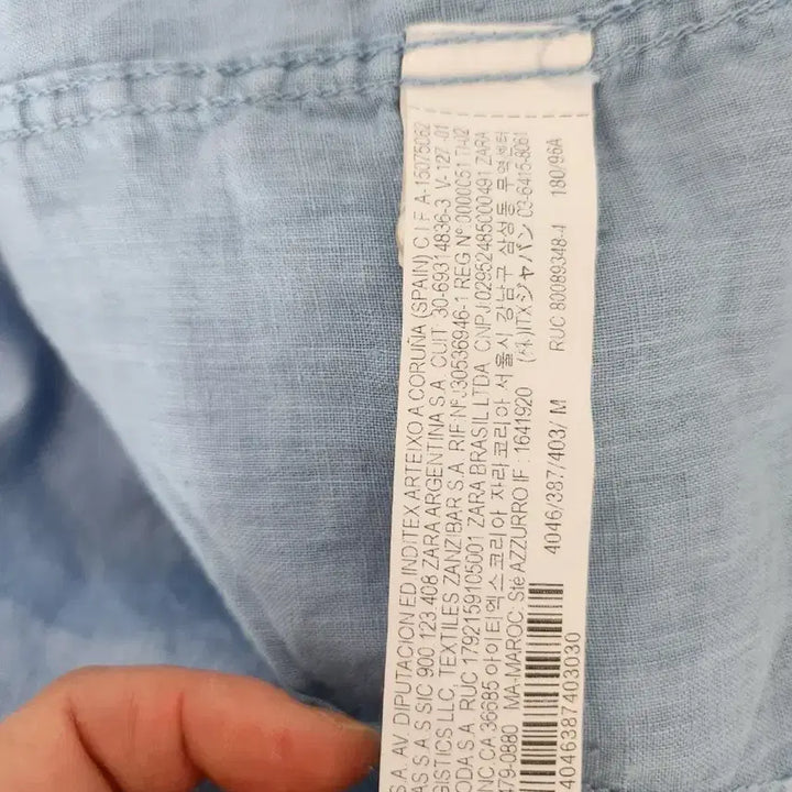 [SOLD OUT] 자라 린넨 셔츠 하늘색 남방