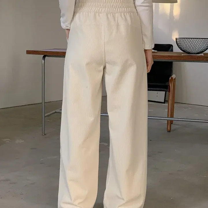 [SOLD OUT] 코듀로이 와이드 밴딩 팬츠 아이보리