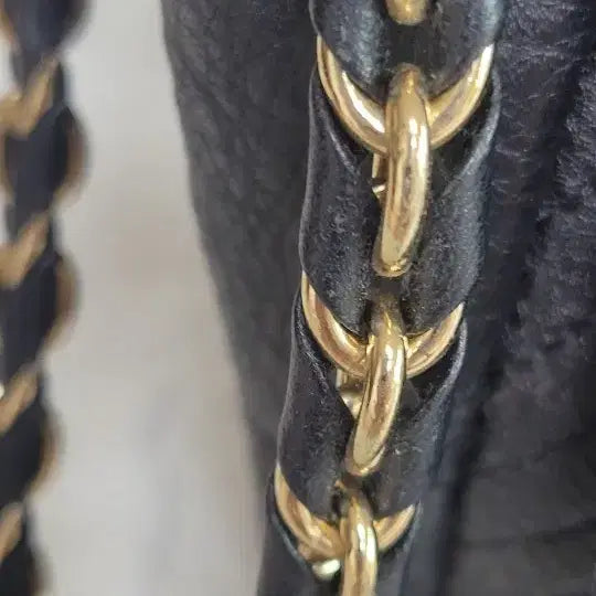 [BUNJANG] Daks Quilted Chain Shoulder Bag / 닥스 블랙 퀼팅 체인 숄더백