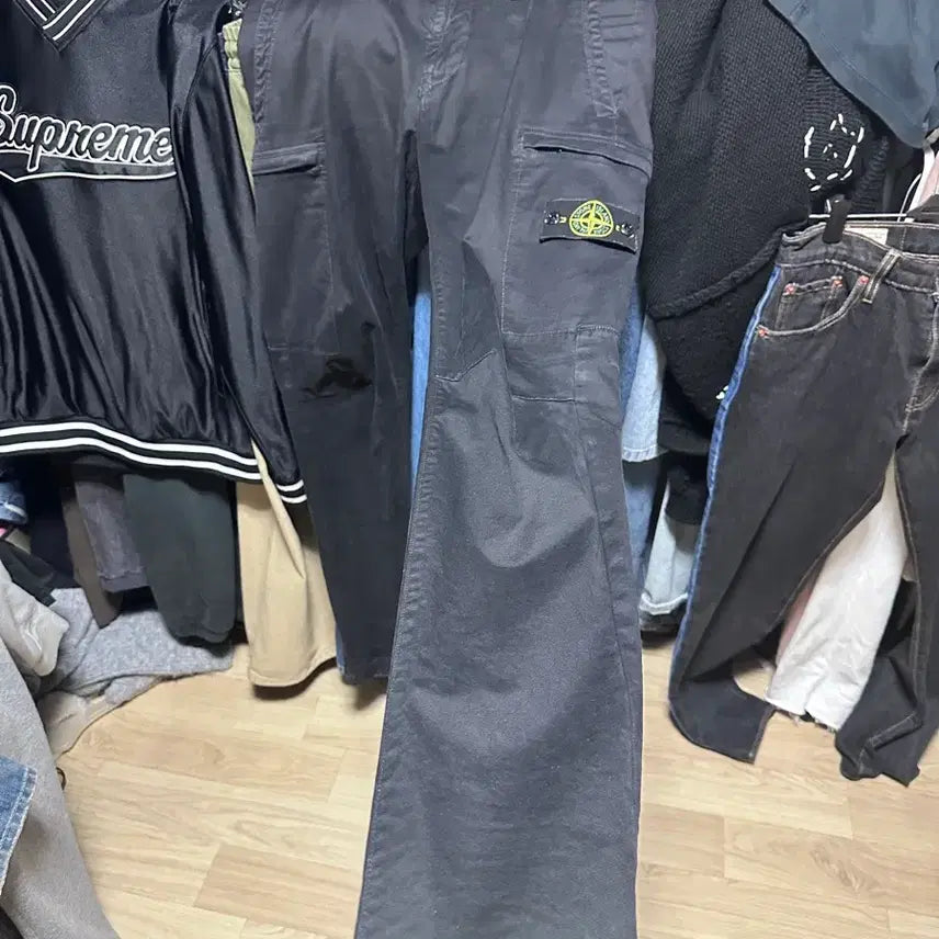 [BUNJANG] Stone Island Black Cargo Pants / 스톤아일랜드 블랙 카고 바지