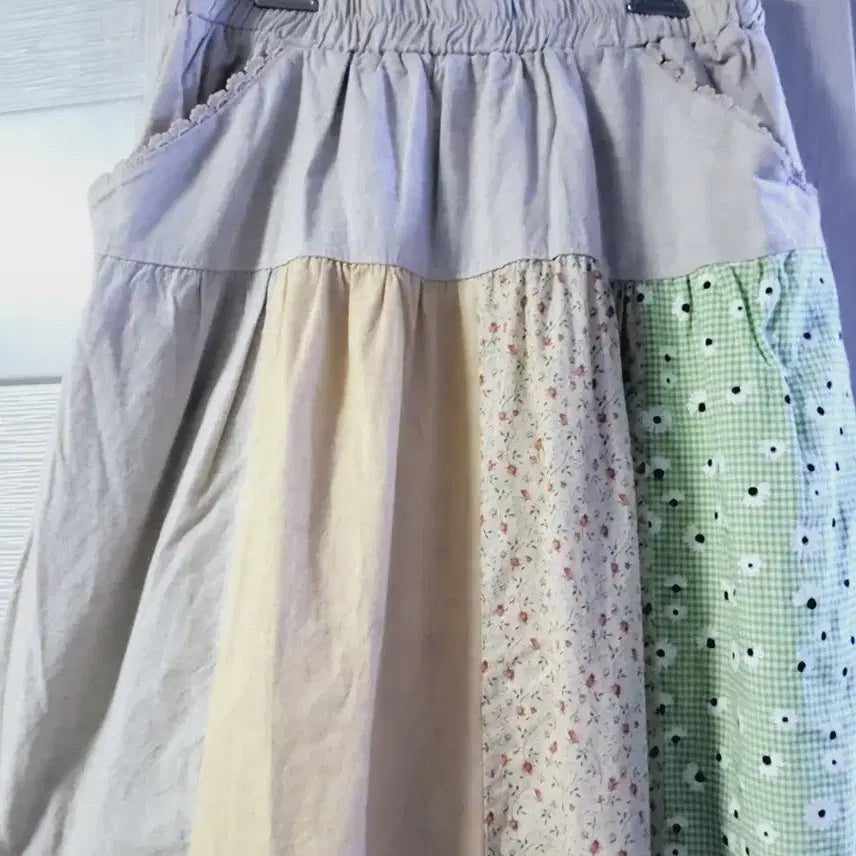 [BUNJANG] Lace Patchwork Long Skirt / 레이스  패치워크 롱 스커트