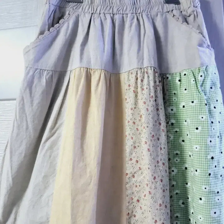 [BUNJANG] Lace Patchwork Long Skirt / 레이스  패치워크 롱 스커트