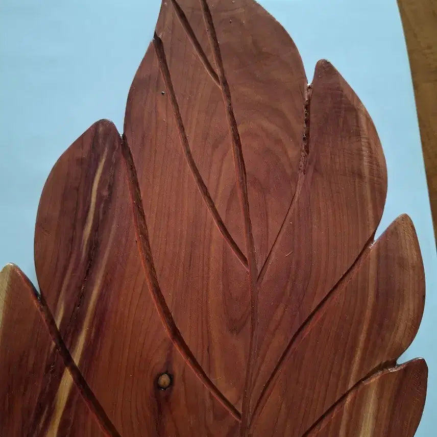 [BUNJANG] Carved Wooden Leaf Ornament / 나무 잎 조각 장식품