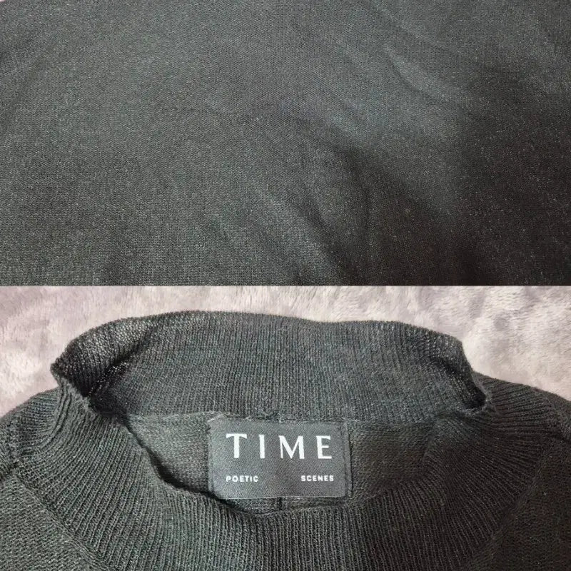 [BUNJANG] Time Black See-through Knit Top / 타임 시스루니트