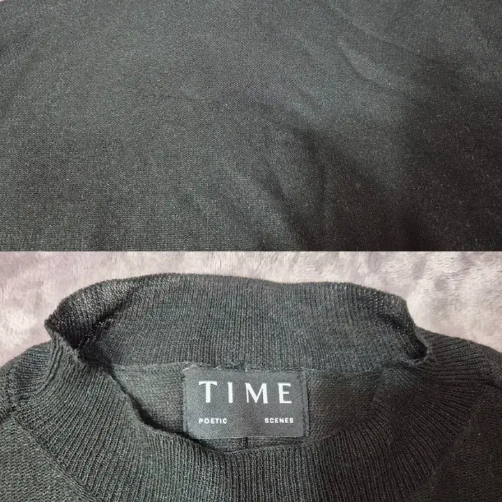 [BUNJANG] Time Black See-through Knit Top / 타임 시스루니트