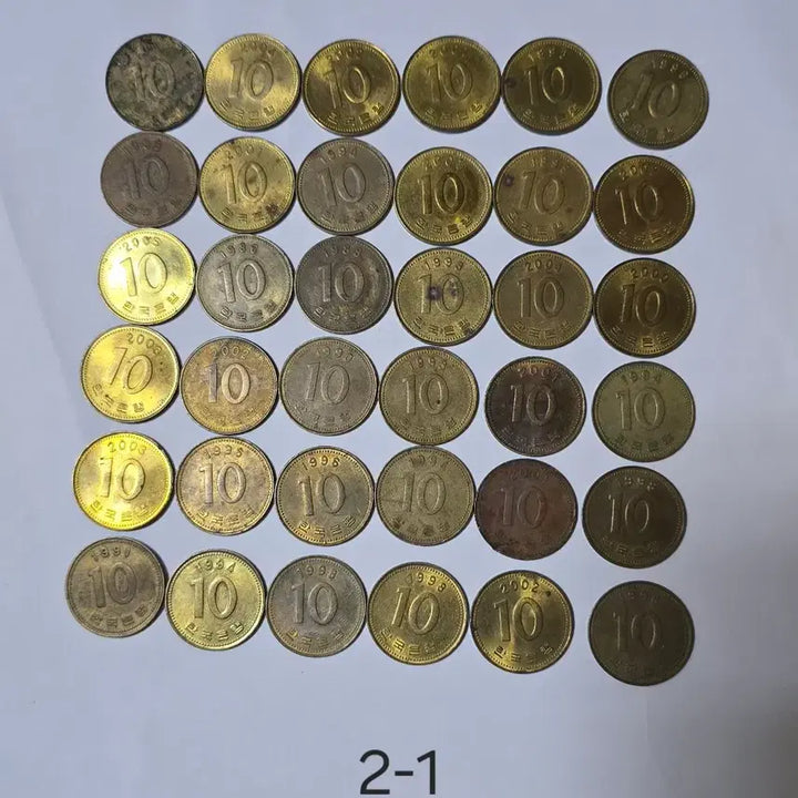 [BUNJANG] Bank of Korea 10 Won Circulated Coins Bundle (211 pcs) / 한국은행 옛날 동전 10원 십원 사용제 211개