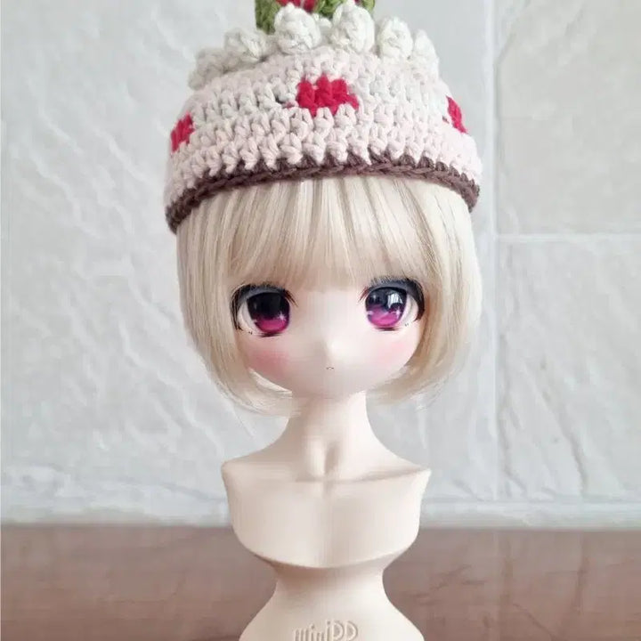 [BUNJANG] Knit Strawberry Cake Hat / 일본 딜러 뜨개 딸기 케이크 모자 MDD