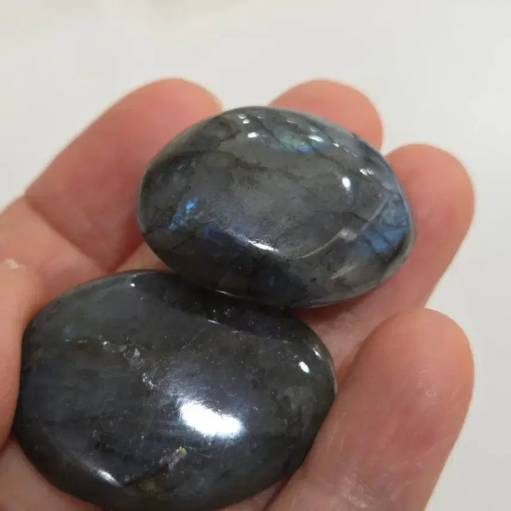 [BUNJANG] Natural Labradorite Palm Stone Set / 블루 레브라도라이트 팜스톤 2개 세트
