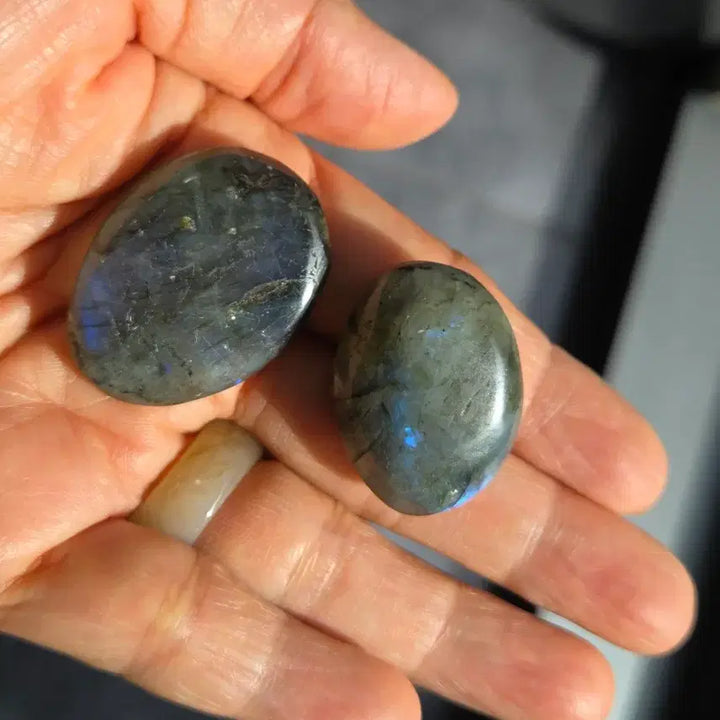 [BUNJANG] Natural Labradorite Palm Stone Set / 블루 레브라도라이트 팜스톤 2개 세트