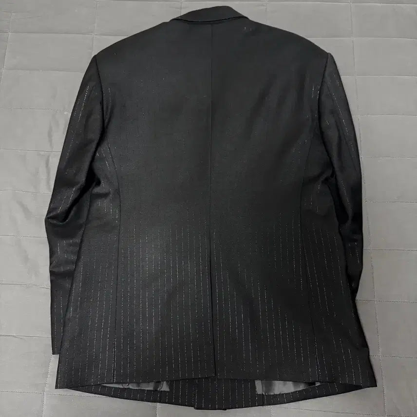 [BUNJANG] Lemetque Black Wool Stripe Double Suit Setup / LEMETEQUE 르메테크 블랙 울 스트라이프 더블 슈트 셋업105사이즈