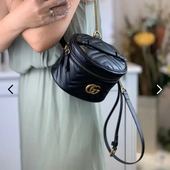 [BUNJANG] Gucci GG Marmont Micro Backpack Black / 주말할인  구찌 마이크로백 블랙 GG 마몽 미니백팩