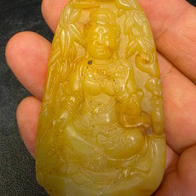 [BUNJANG] Carved Jade Shakyamuni Buddha Statue / 석가모니 옥