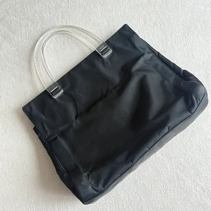 [BUNJANG] Prada Black Tote Bag Transparent Handle / 프라다 블랙 토트백 투명 핸들