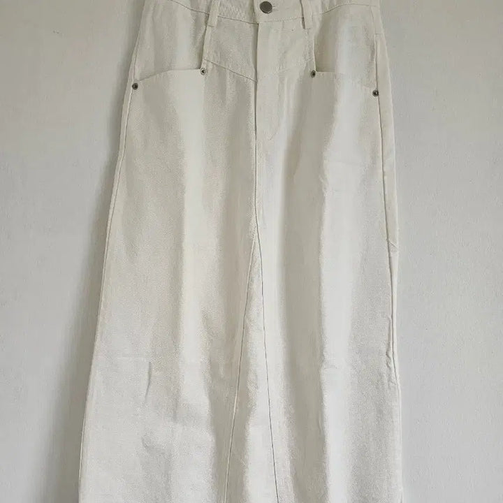 [BUNJANG] Imvely White Denim Long Skirt / 임블리 화이트 데님 롱 스커트
