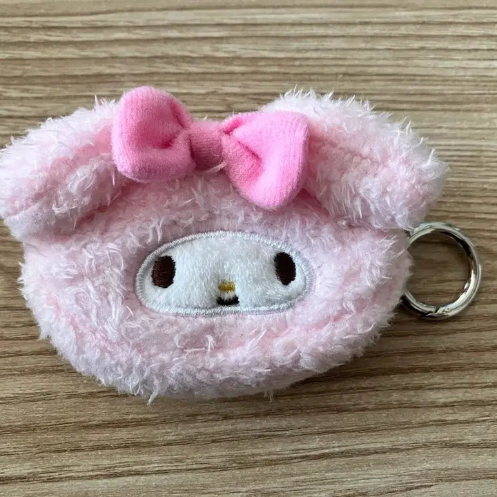 [BUNJANG] My Melody Pink Fur Keyring Pouch / 마이멜로디 털 키링 파우치 새상품