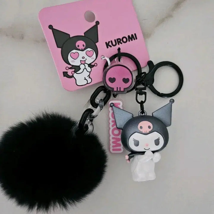 [BUNJANG] Sanrio Kuromi Mink Charm / 산리오 쿠로미 밍크 키링