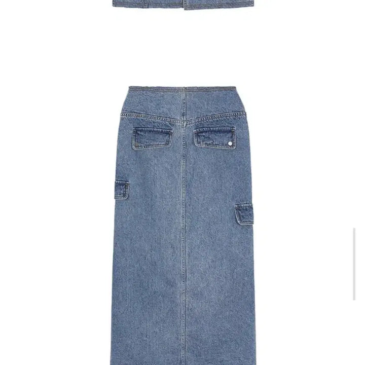 [BUNJANG] Rave Denim Midi Skirt / 레이브 데님 롱 스커트 Denim Midi Skirt in Blue