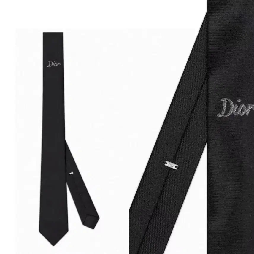 [BUNJANG] Dior Logo Letter Black Tie / 디올 로고 레터 남성 블랙 넥타이