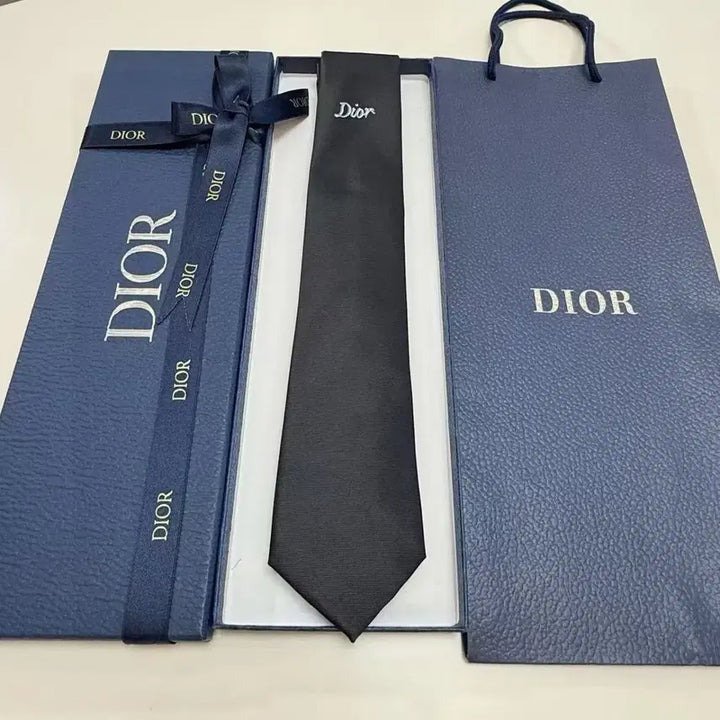 [BUNJANG] Dior Logo Letter Black Tie / 디올 로고 레터 남성 블랙 넥타이