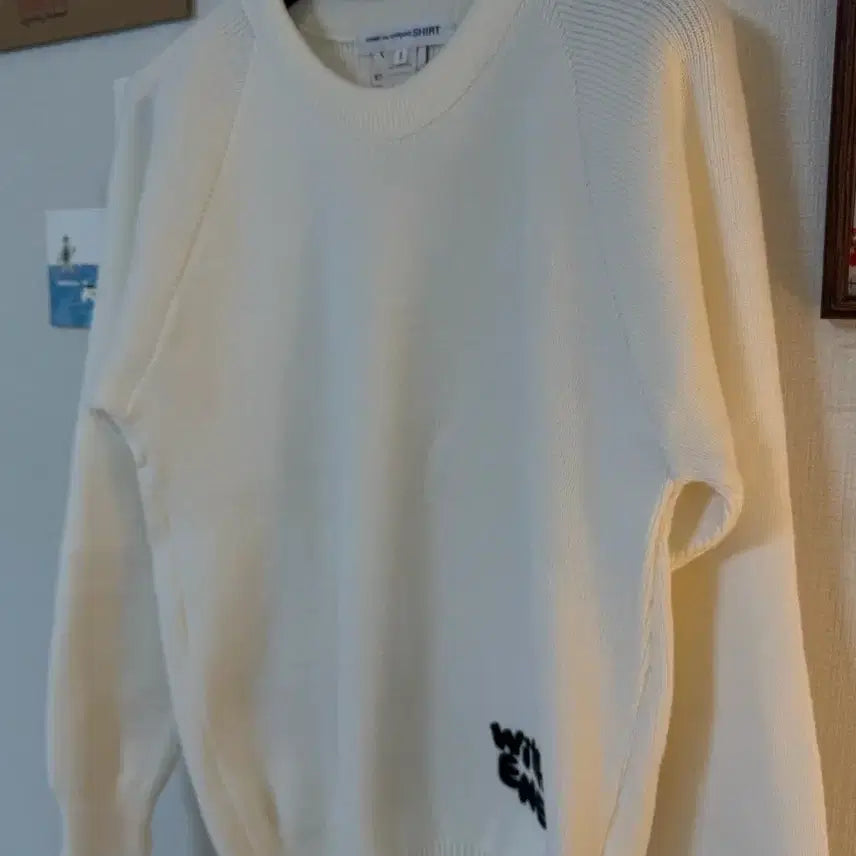 [BUNJANG] Comme des Garcons Ivory Lettering Knit Sweater / [S] 꼼데가르송 아이보리 레터링 니트