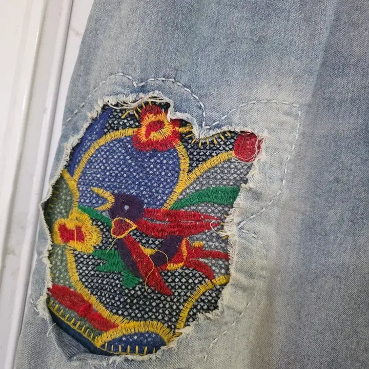 [BUNJANG] Wide Elastic Denim Pants / 봄 여름  디자인이쁜  와이드 스판  밴딩 청베기통바지  88까지