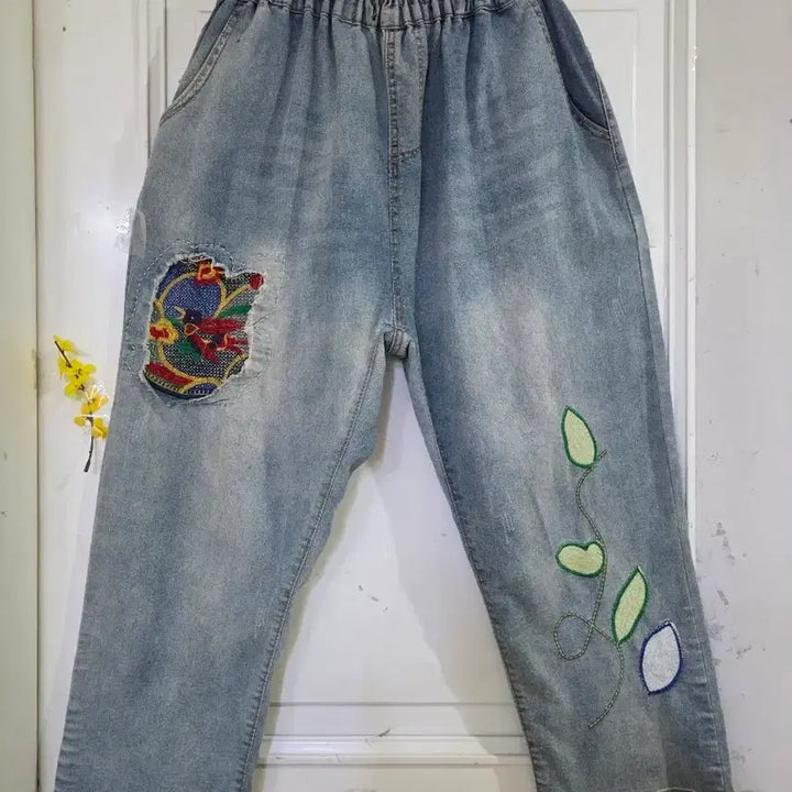 [BUNJANG] Wide Elastic Denim Pants / 봄 여름  디자인이쁜  와이드 스판  밴딩 청베기통바지  88까지