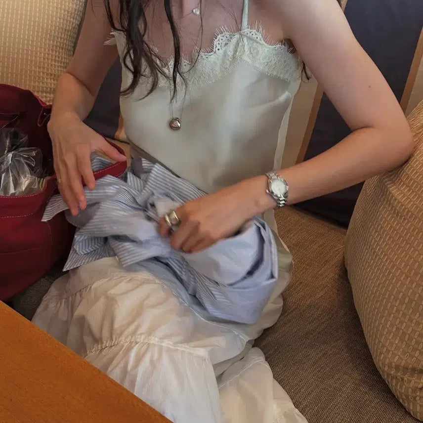 [BUNJANG] Ribbon Light Tuzu Mint Sleeveless Top / 리본빛 Tuzu sleeveless Mint