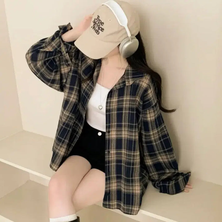 [SOLD OUT] 새제품)피치모드 체크 셔츠 남방