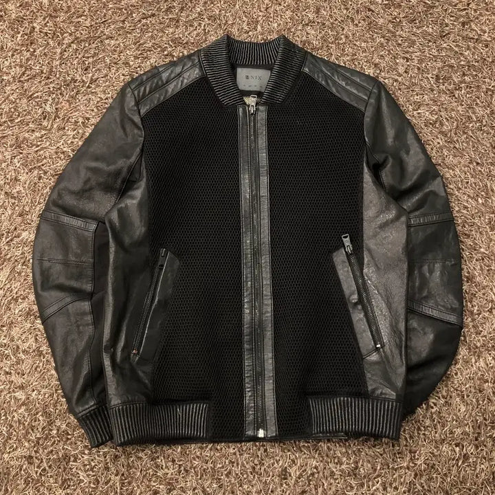 [BUNJANG] 100 NIX Lambskin Mix Leather Jacket / 100 닉스 양가죽 믹스 레더 가죽 자켓