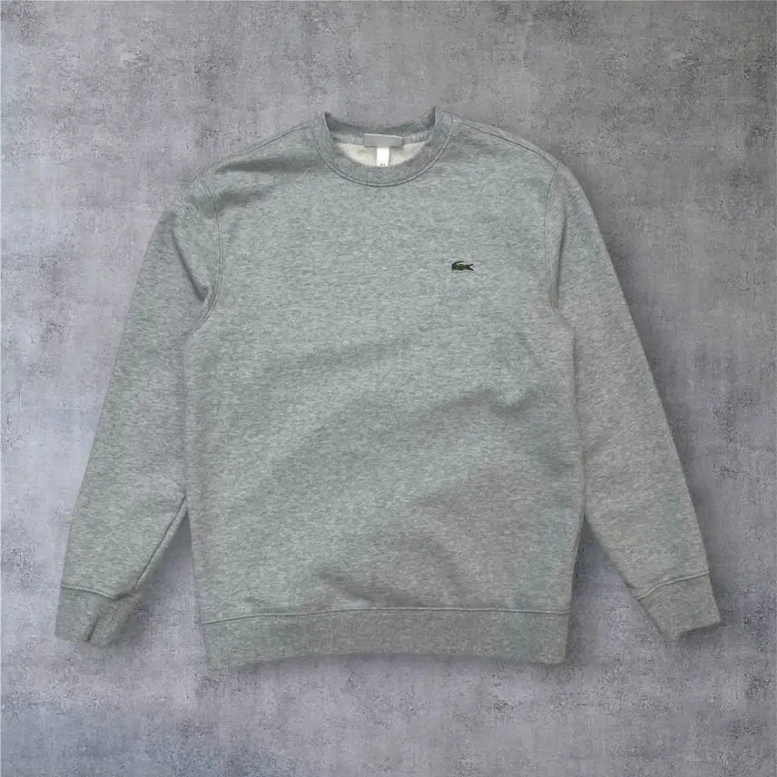 [BUNJANG] Lacoste Light Grey Crewneck Cotton Sweatshirt / 라코스테 Lacoste 라이트그레이 크루넥 코튼 맨투맨 4 (100)