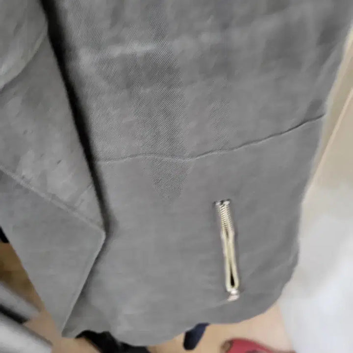 [BUNJANG] Gray Linen Short-Sleeve Long Vest / 회색 린넨 반팔 롱 조끼