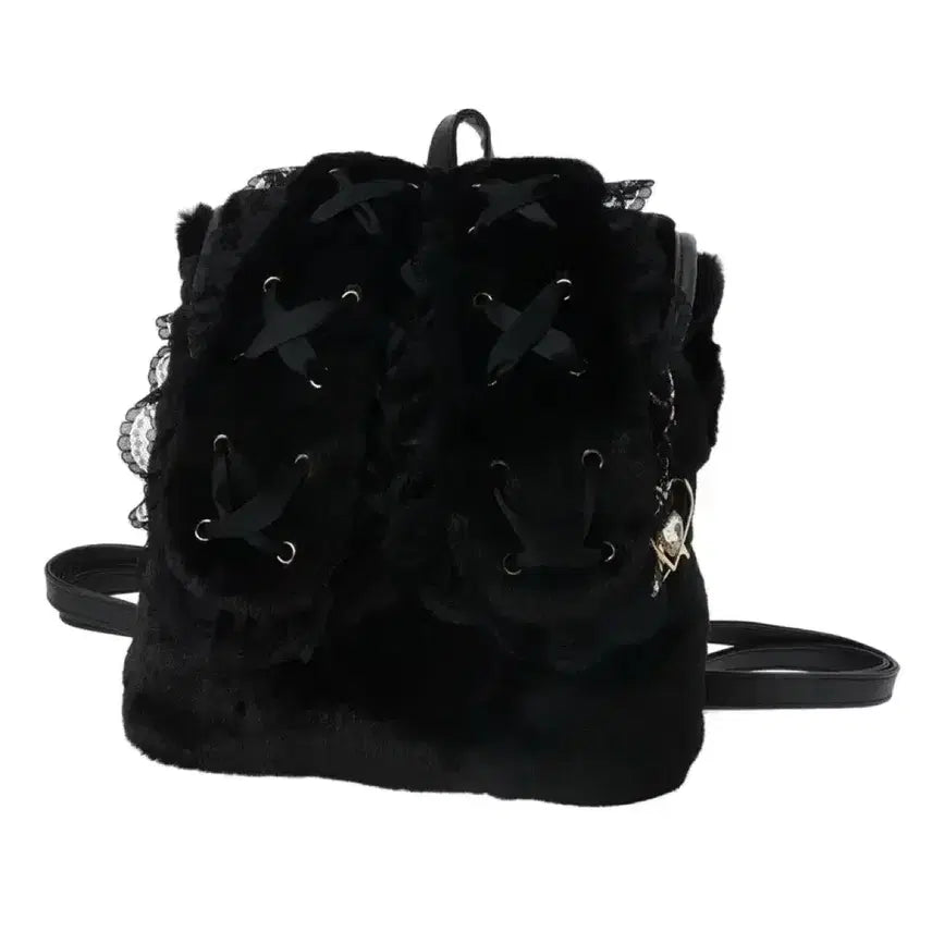 [BUNJANG] Noemi Usagimi Fur Backpack Bag / 오늘만 / 노에미 블랙 우사미미 퍼 백팩 가방 지뢰계 양지뢰 양산형