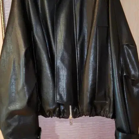 [BUNJANG] DNSR Vegan Leather Stingray Half Jacket Black / DNSR 디앤써 비건레더 스팅레이 하프자켓 블랙