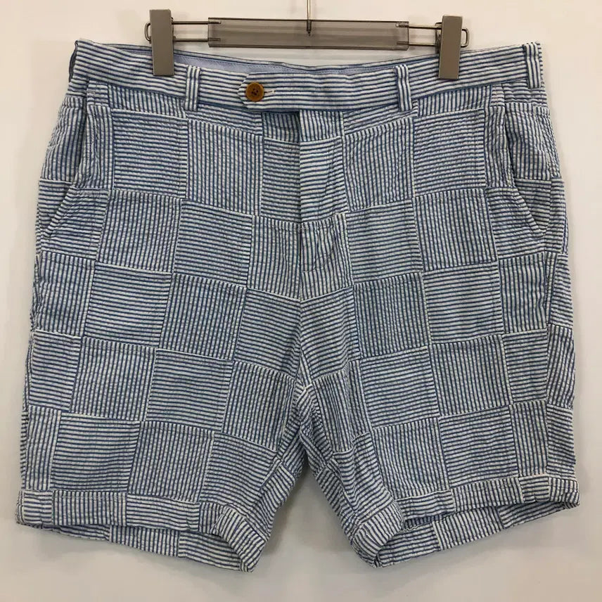 [BUNJANG] Brooks Brothers Patchwork Seersucker Bermuda Shorts - Size 36 / 브룩스브라더스 패치워크 시어서커 버뮤다쇼츠 36 인치