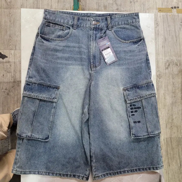 [BUNJANG] JEEP Denim Cargo Shorts (New) / JEEP 지프 반바지 데님 카고 반바지 (새상품)